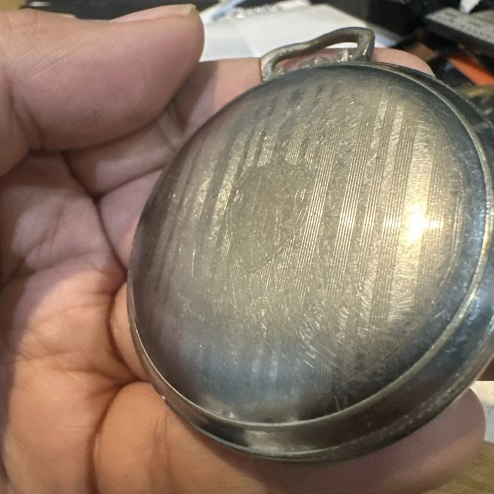 Vintage Illinois Watch Back Case Co Spartan Base Metal Pocket Watch Empty Parts